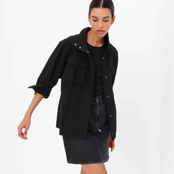 Gap Black Utility Cinched Waist Jacket - Size Small - Picture 1 of 8